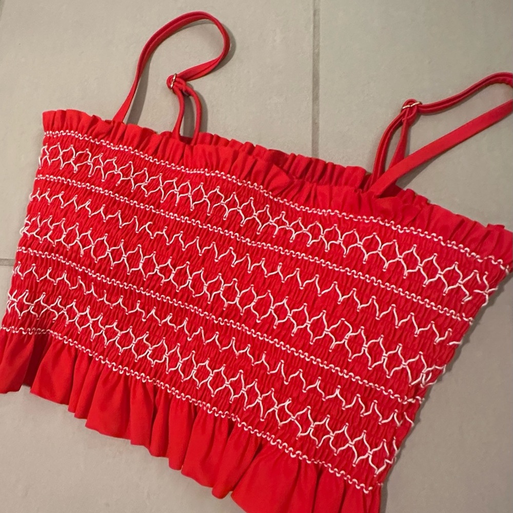 Smocked bikini Top, straps removable